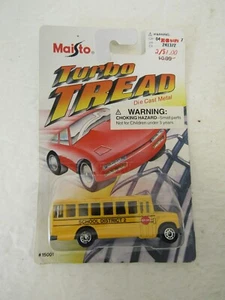Vintage 1995 Maisto Turbo Tread Die Cast Metal School Bus District 2 - Picture 1 of 4