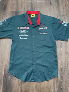 R1 Jaguar Racing Vtg Pit Crew Shirt F1 Team Grand Prix Size Medium Men's Green - Picture 1 of 12
