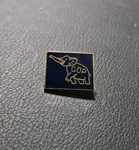 VINTAGE GOP BLAUER ELEFANT ANSTECKNADEL HUTNADEL - Bild 1 von 2
