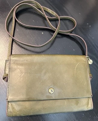 ~HOBO INTERNATIONAL Purse *Green Leather Slim Crossbody Organizer Purse - Image 1 of 4