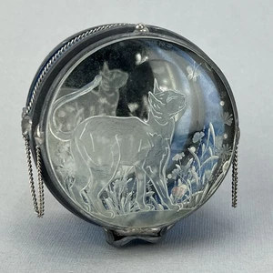 Vtg Karen Fogg Cat Trinket Box Foggworks 3in z3q - Picture 1 of 21