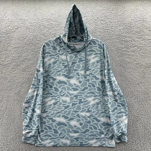 Burlebo Hoodie Mens Medium M Duck Camo Knit Pullover Lightweight Fishing Hiking - Picture 1 of 11
