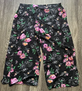 Torrid Hose Größe 4/4X Blumenmuster weites Tulpenbein Schlitz Bein transparent Chiffon Pull On NEU - Bild 1 von 5