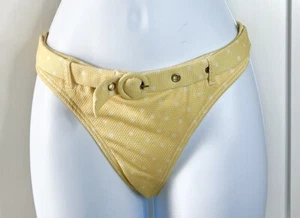 Billabong Salty Blonde Bikini Bottoms Swimsuit Bathing Yellow Polka Dot Medium - Picture 1 of 9