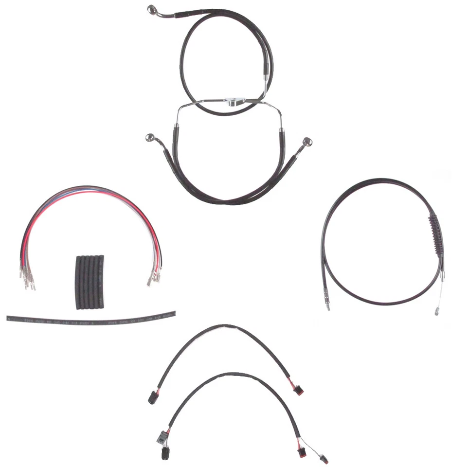 Kit Cmpt de línea de cable y freno negro +6" Harley-Davidson Road King 2014-2016 sin ABS Foto 1 de 1