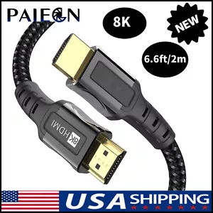 Braided 8K HDMI 2.1 Cable 2M 48Gbps 3D Ultra HD 1440P For PS5 PS4 Xbox TV Box PC - Picture 1 of 7