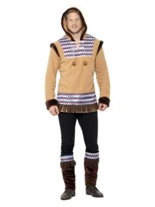 Arctic Man Costume - Brown - with Fleece & Leg Warmers - 47666XXL - Picture 1 of 2