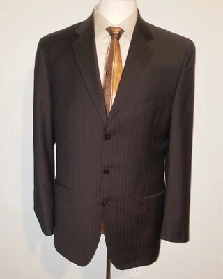 Joseph Abboud Nordstrom Hombre Talla 42 L 3 Botones Marrón Rayas 100% Lana/Laine Sp Foto 1 de 4