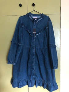 Simply Be Denim Ruffle Smock Dress Size EU 48 Size 20 BNWT - Picture 1 of 20