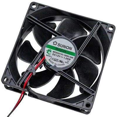 Fan 12V DC 1,26W 92x92x25mm 76,4m³/h 2700U/Min 76,4m³/h Sunon MF92251V21000UA99 - Image 1 of 4