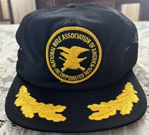 NRA Trucker Hat Men One Size Black/Gold National Rifle Association Mesh Back USA - Picture 1 of 8