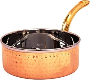 Sartén de salsa martillada de acero cobre con mango de latón, ideal - Imagen 1 de 3