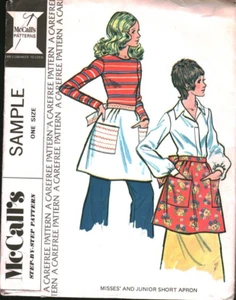 Vintage McCalls Sewing Pattern Misses Half Apron Pockets UNCUT OOP Sew 1960's - Picture 1 of 2