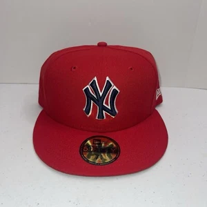 New Era New York Yankees Red MLB Fitted Hat Cap 7 1/4 Limp Bizkit Nookie - Picture 1 of 9