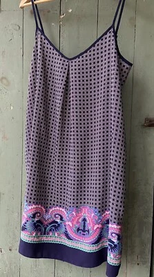 Soprano Dress Women's Large Slip Dress Sheath Navy Pink NWT - Image 1 of 4