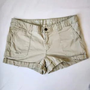 Mossimo Supply Co Pantaloncini Donna 10 Y2K Beige Cachi Alta Altezza Cinese Donna - Foto 1 di 7