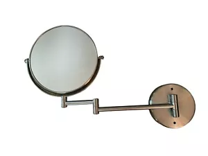 Schwenkbarer Schminkspiegel 10-fache Vergrößerung Wandhalterung 2-seitig Kosmetikspiegel Nickel 8" - Bild 1 von 6