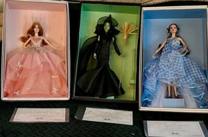 Barbie Wizard Of Oz Fantasy Glamour Trio: Dorothy, Glinda and Wicked Witch NRFB - Picture 1 of 22