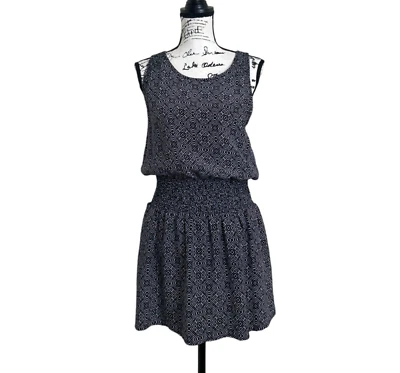 Mini Vestido Joie Para Mujer Estampado Seda Sin Mangas Negro Gris Talla S Foto 1 de 4