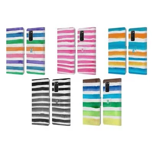 HEAD CASE DESIGNS AQUARELSTREPEN LEDEREN BOOK COVER VOOR SAMSUNG TELEFOONS 1 - Afbeelding 1 van 11