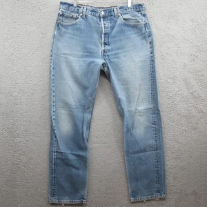 Vintage Levis 501-0115 Jeans Mens 38x34 Blue USA Made Distressed Denim 90s - Picture 1 of 9