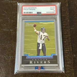 2004 BOWMAN #113 PHILIP RIVERS RC CHARGERS PSA 9 - Picture 1 of 2