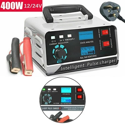 Heavy Duty Smart Car Battery Charger Automatic Pulse Repair Trickle 12V/24V LCD - Image 1 of 4