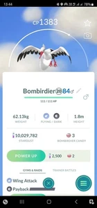 Bombirdier Pokémon Tr@de GO - Bild 1 von 2