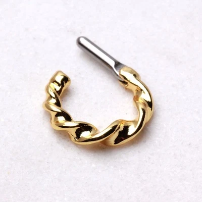 Gold Plated Twisted Septum Clicker - Image 1 of 3