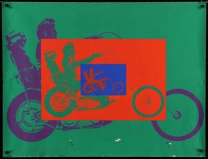 Poster serigrafia artistica vintage 1969 EASY RIDER Peter Fonda su Chopper Wild Art! - Foto 1 di 3