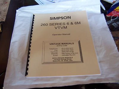 SIMPSON 260 SERIES 6 & 6M VTVM OPERATOR MANUAL - Image 1 of 4