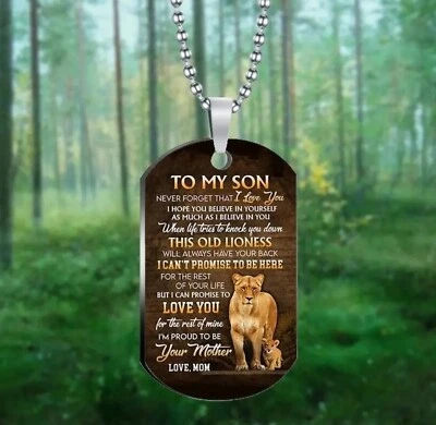 To My Son Collar Etiqueta Acero Inoxidable Regalo Navidad para Adolescentes Niños de Mamá Foto 1 de 3