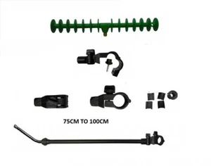 Feeder Fishing Long Curved Arm + Spiral Rod Rest Chair or Box Leg 90 deg Angle - Picture 1 of 3