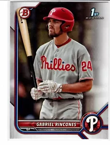 Gabriel Rincones Philadelphia Phillies 2022 Bowman Draft 1st Bowman - Picture 1 of 3