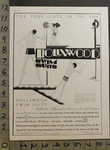 1931 ART DECO FASHION HOLLYWOOD SWIMSUITS WEST COAST KNITTING MILLS AD 29758 - Picture 1 of 1