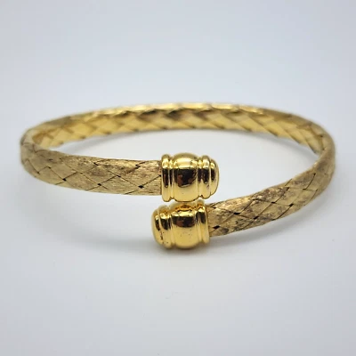 Brazalete Brazalete Veronese Italia Tejido - Oro Sobre Plata de Ley 925 - 8" Foto 1 de 4