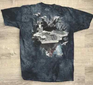 Camiseta The Mountain Aircraft Carrier Marina Piloto Tie Dye Para Hombre Talla Pequeña - Imagen 1 de 2