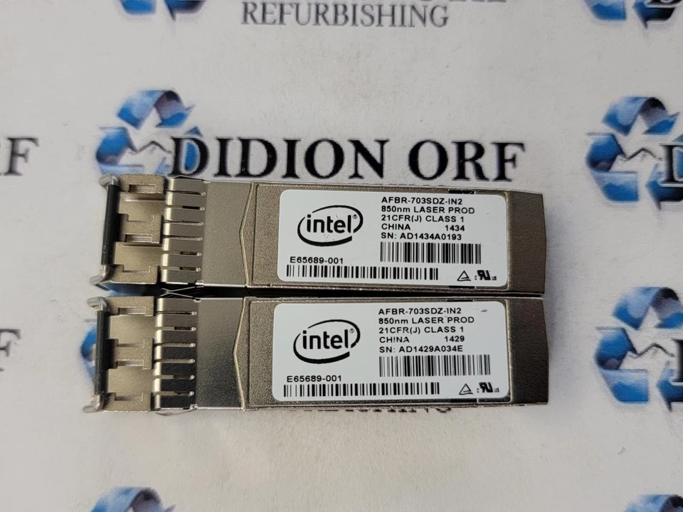 Juego de 2 módulos INTEL SFP+ AFBR-703SDZ-IN2, grado A, SKU 15779 Foto 1 de 1