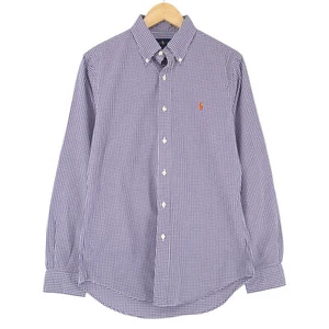 Ralph Lauren Men's Shirt Purple Slim Fit Checked Cotton Rs8 Size M - Picture 1 of 8