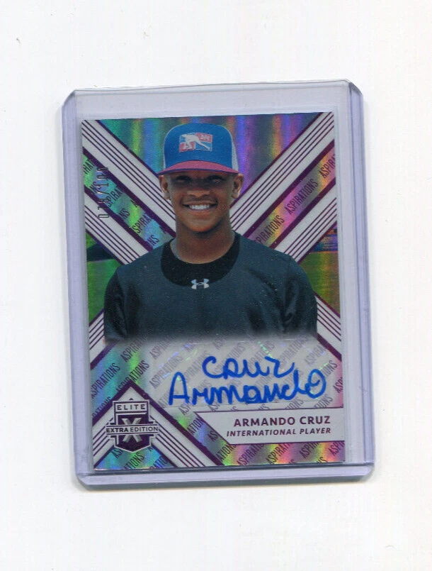 2018 Elite Extra Edition Aspirations Purple Autographs Armando Cruz Auto 78/100 - Image 1 of 1