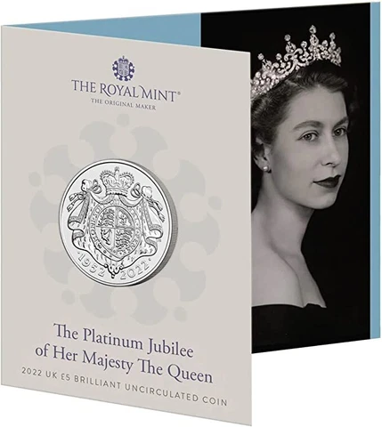QUEEN ELIZABETH II - £5 COIN - UK ROYAL MINT - 2022 PLATINUM JUBILEE *HISTORIC* Cover