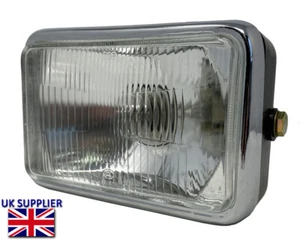 Motorbike Replacement 12V Headlight with Sidelight Black & Chrome Classic Retro - Picture 1 of 8