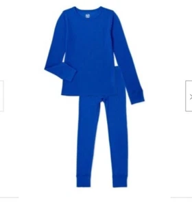 Boy's Fruit Of The Loom Blue, Waffle 2-Piece Thermal Set Size XS 4-5 NEW - Picture 1 of 4