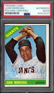 1966 TOPPS #420 Juan Marichal Giants Firmado Tarjeta de autógrafo PSA/ADNA auténtica - Imagen 1 de 2