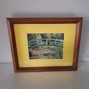 Stampa artistica vintage Lily Pond di Claude Monet con cornice opaca Monet legno - Foto 1 di 11