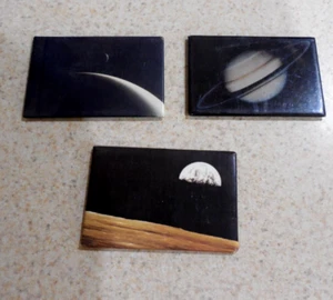Vintage SPACE moon Saturn Ata Boy fridge Magnet 1990s 3 dif - Picture 1 of 7