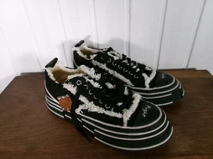 Chaussures basket toile noir/blanc épais 40fr LA VITRINA Semelle compensée - Picture 1 of 8