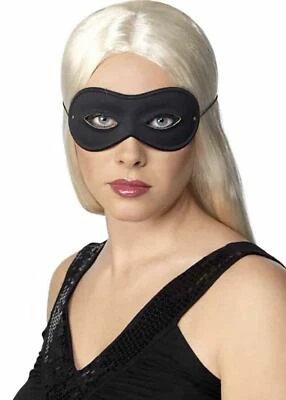 Fancy Dress party Accesory Black Masquerade Eye Mask Adult Fun Halloween Party - Image 1 of 4