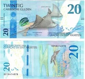 2025 Curacao & Sint Maarten Caribbean Guilder 20 Gulden Banknote P2 UNC - Bild 1 von 1