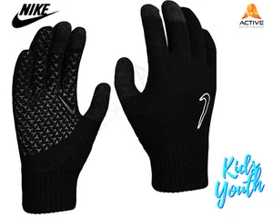 Nike Kinder Fußball Grip Strick Handschuhe Jugend Winter Sport Training Touchscreen - Bild 1 von 6